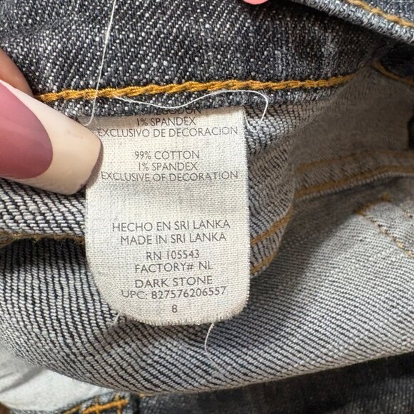 Daisy Fuentes Denim Mini Skirt Size 8 Dark Stone RN105543 Cotton Stretch - Picture 4 of 5